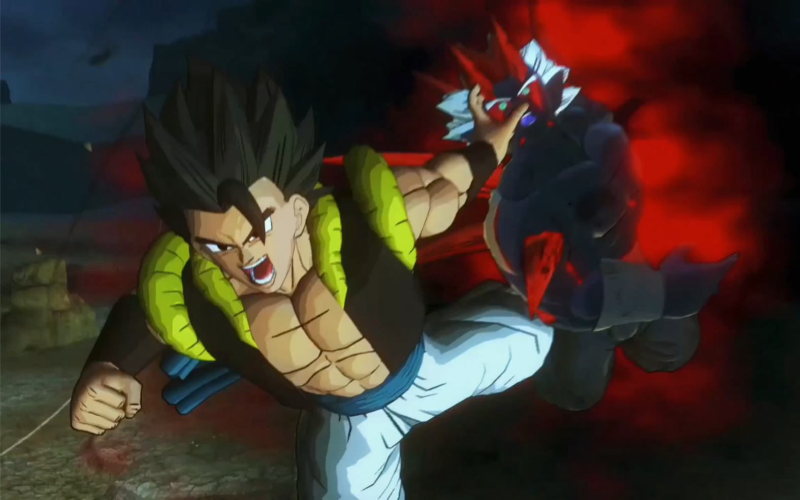 龙珠超宇宙2,悟吉塔两段变身vs全魔最终形态,喜欢的朋友点点赞,一键三