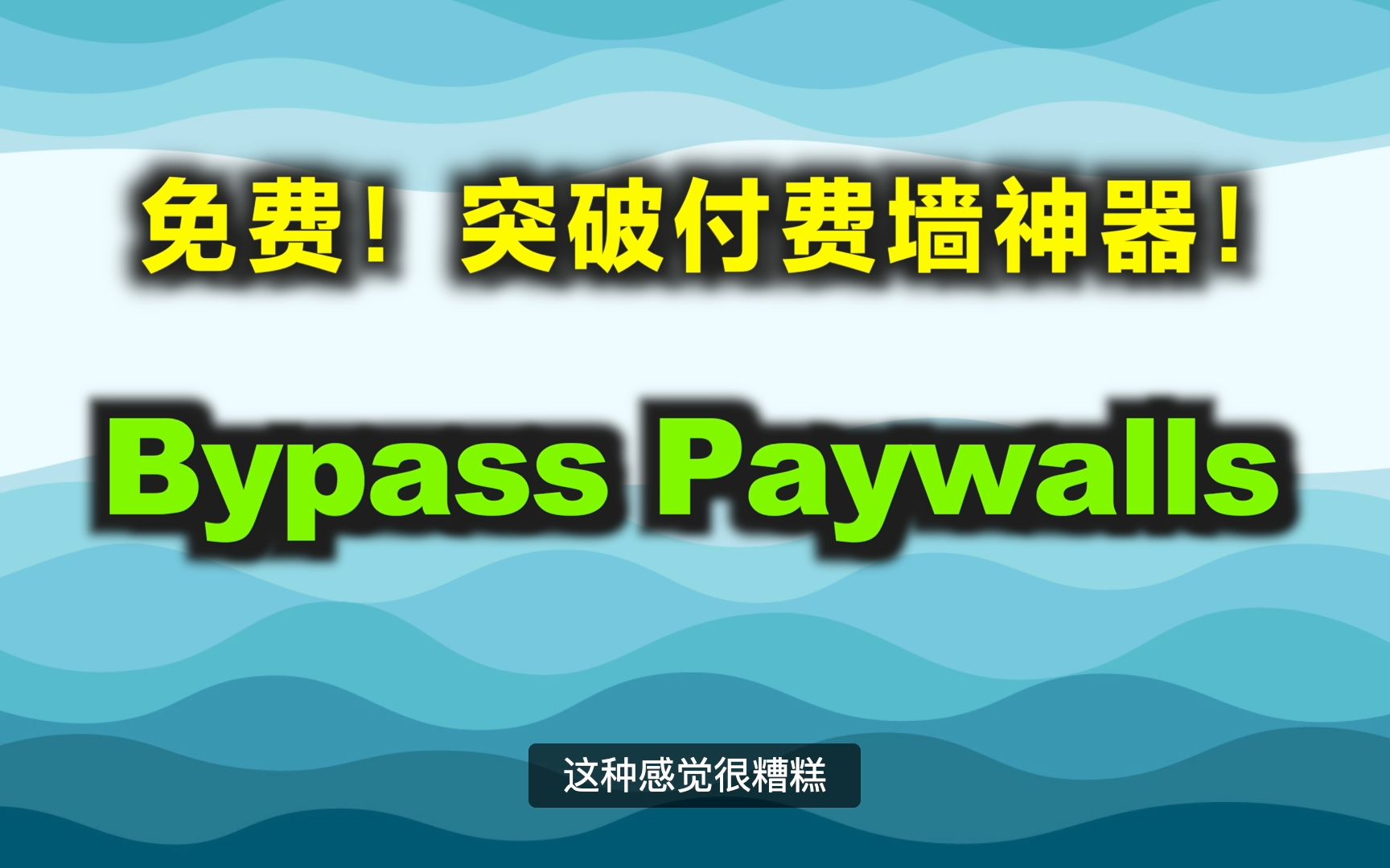 Bypass Paywalls:免费突破付费墙的神器哔哩哔哩bilibili