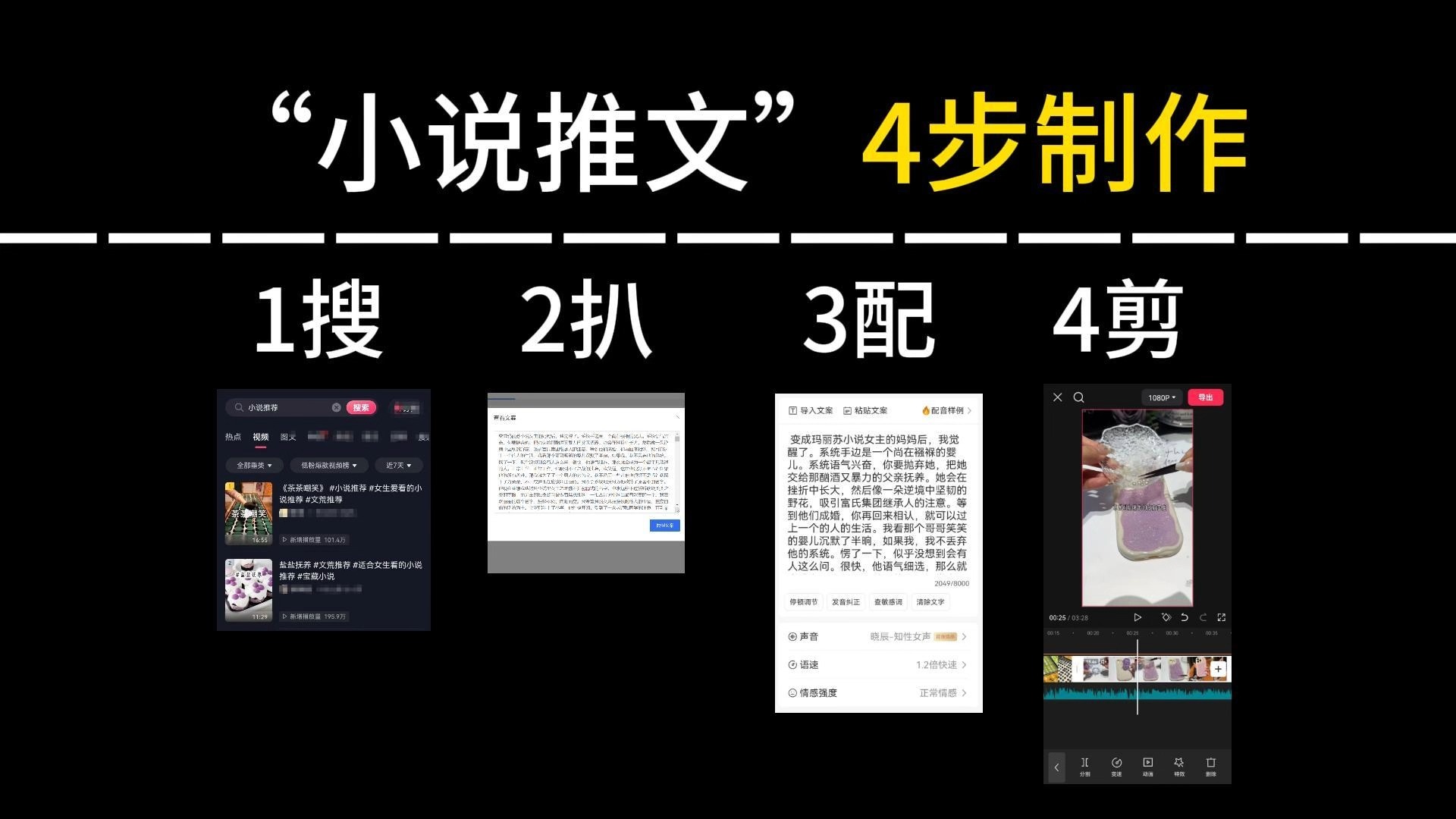 一口气了解小说推文4步制作流程,他能能玩的多花?哔哩哔哩bilibili