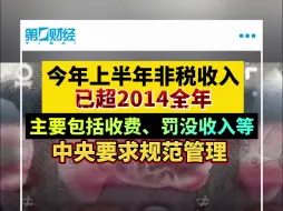 Download Video: 今年上半年非税收入已超2014年全年 非税收入占比逐渐提升，中央要求规范管理