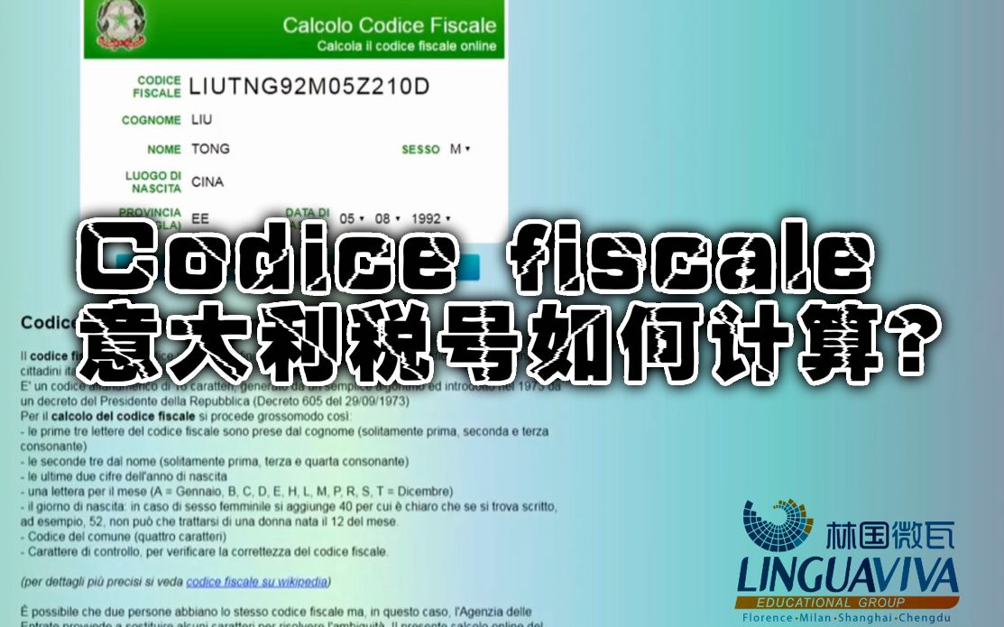 教程 | 意大利税号Codice fiscale如何计算哔哩哔哩bilibili