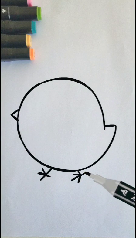 十五秒学会画一只可爱的小鸡简笔画幼儿简笔画