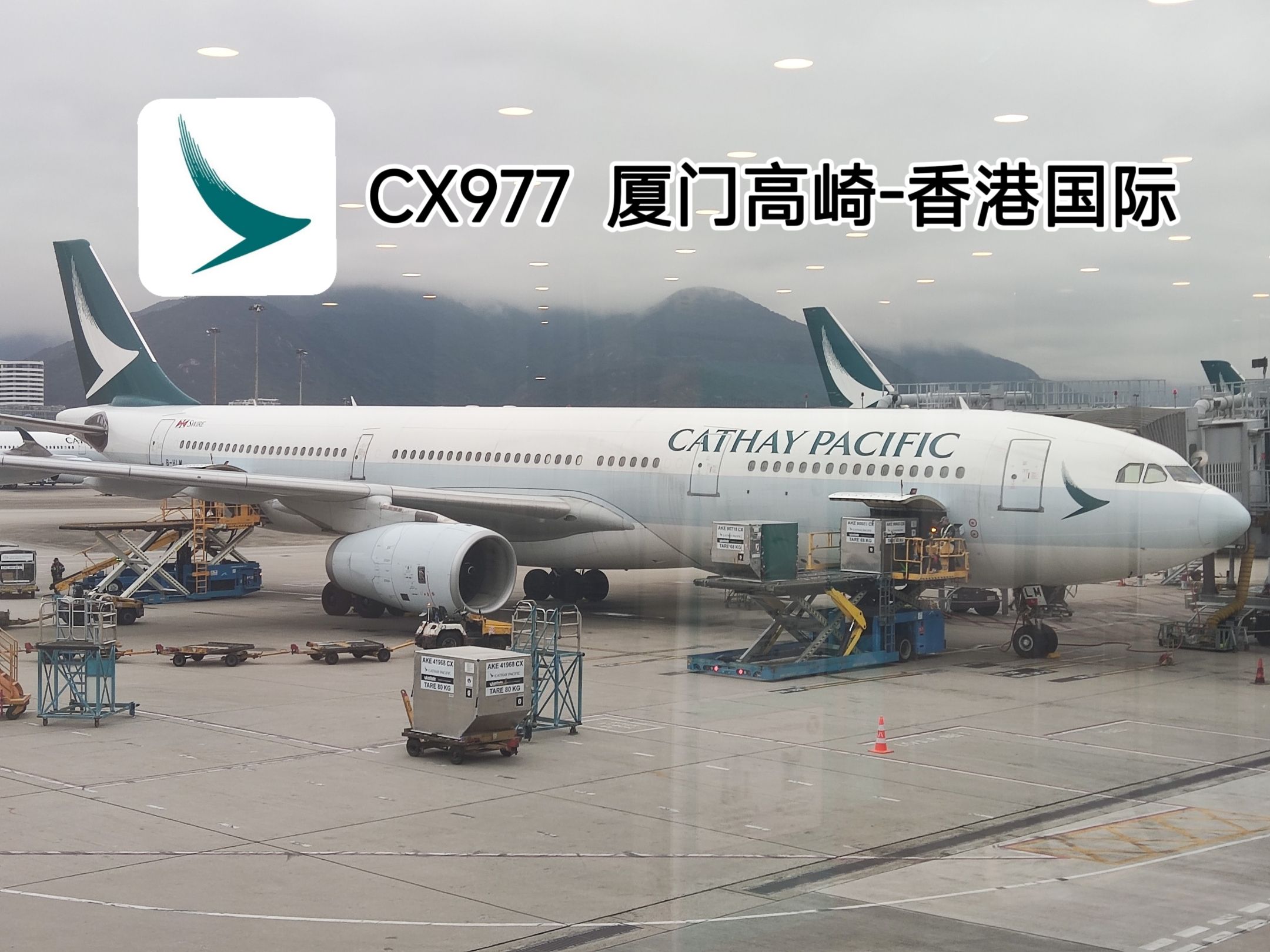 飞行记录(1):国泰航空CX977,厦门高崎国际机场香港国际机场哔哩哔哩bilibili