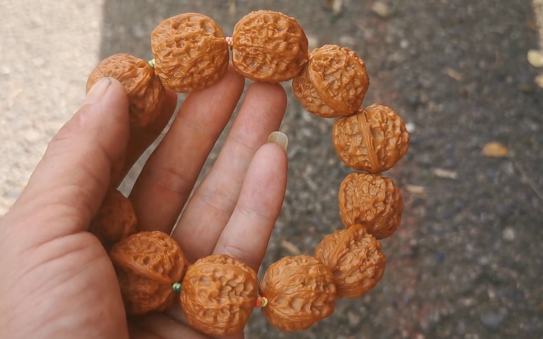 麻核桃,2.7元宝肚麻核桃手串,粗筋纹路颗颗精配