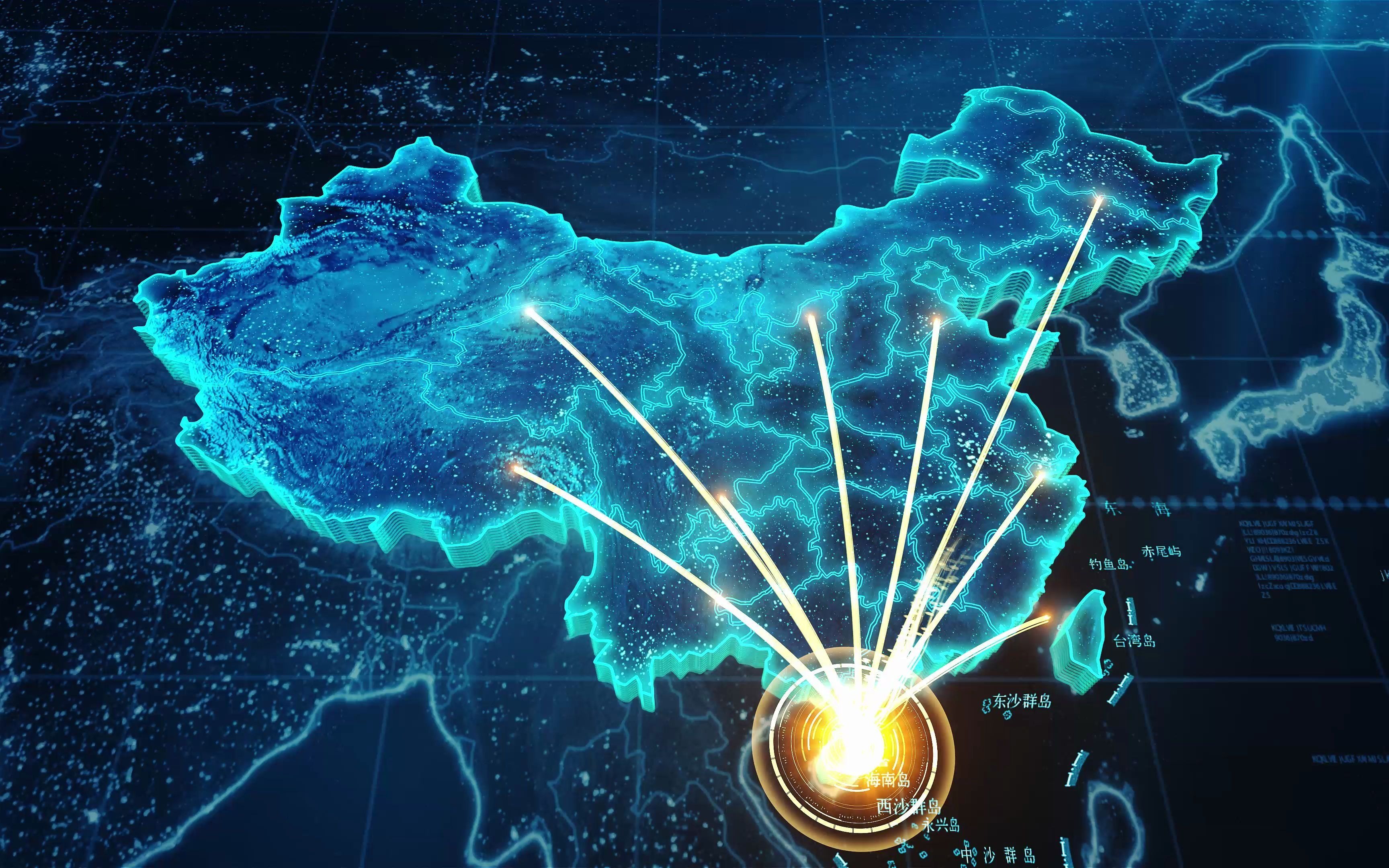 海南辐射全国震撼4k科技地图_哔哩哔哩_bilibili