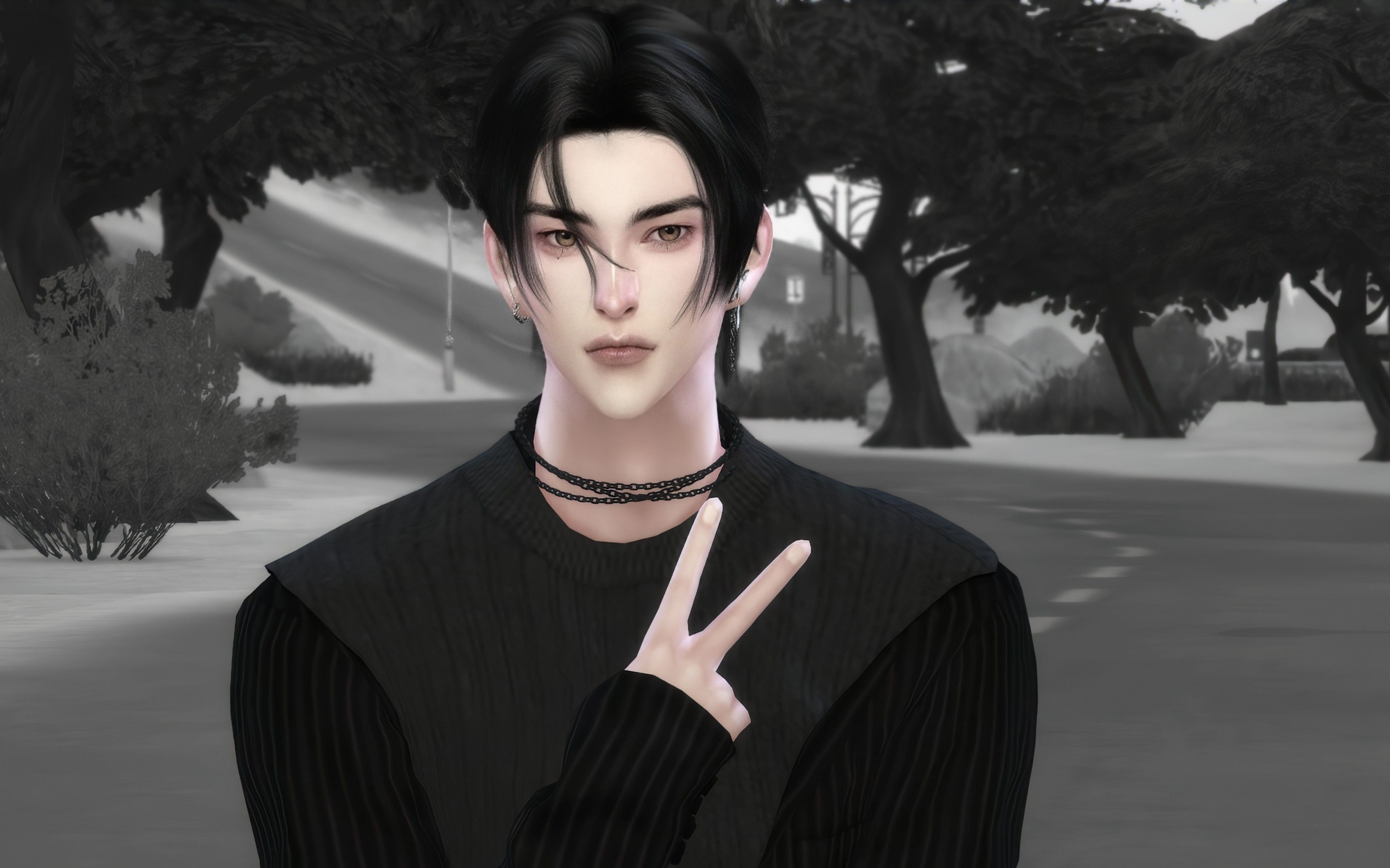 【模拟人生4捏人】一个阴郁系帅哥_模拟人生4