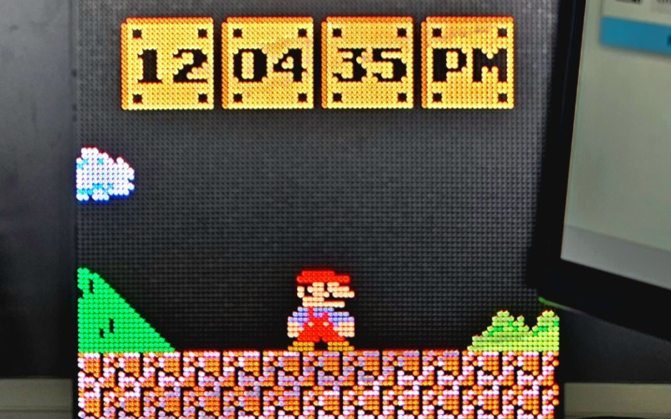 马里奥led点阵屏时钟 128*96(爆改主任的那款屏)