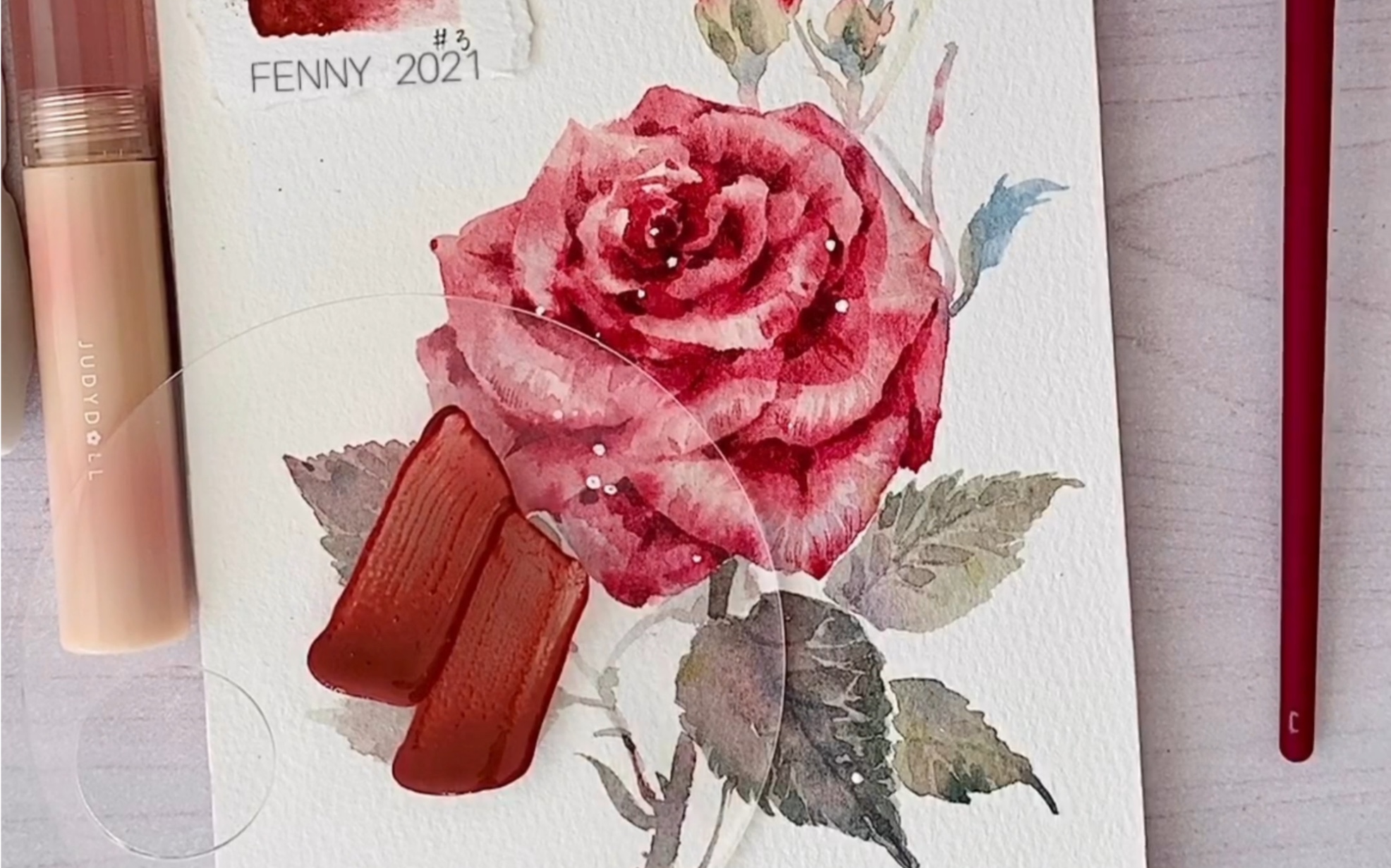 唇釉画画|水彩百草绘打卡27/100