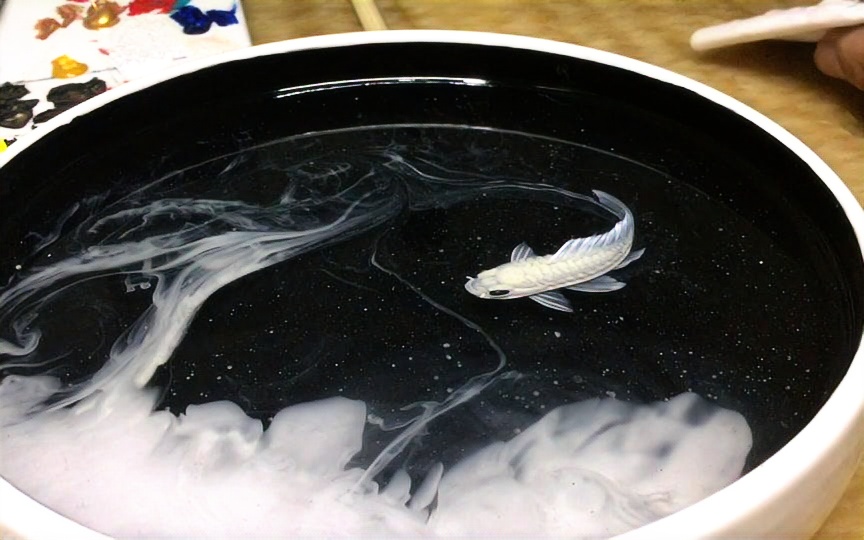 【树脂画】星空鱼鱼画小画