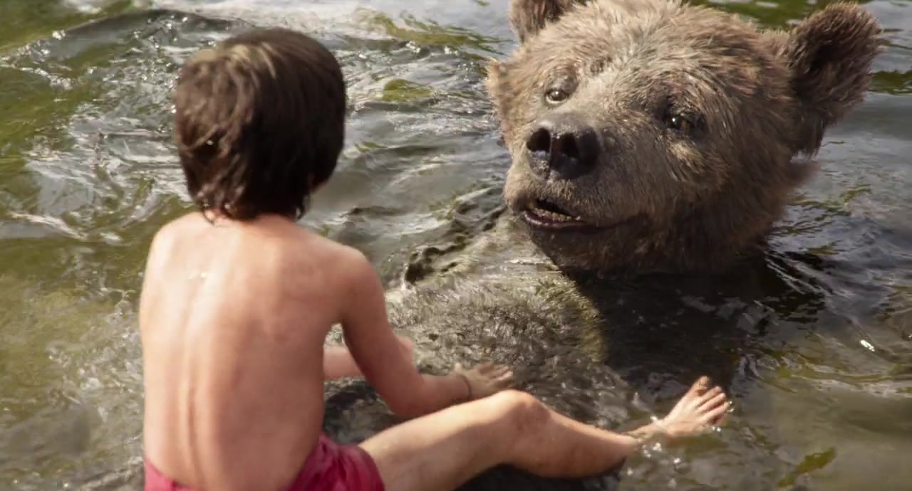 【电影原声】《奇幻森林》巴鲁熊和毛克利的精彩桥段 the bare