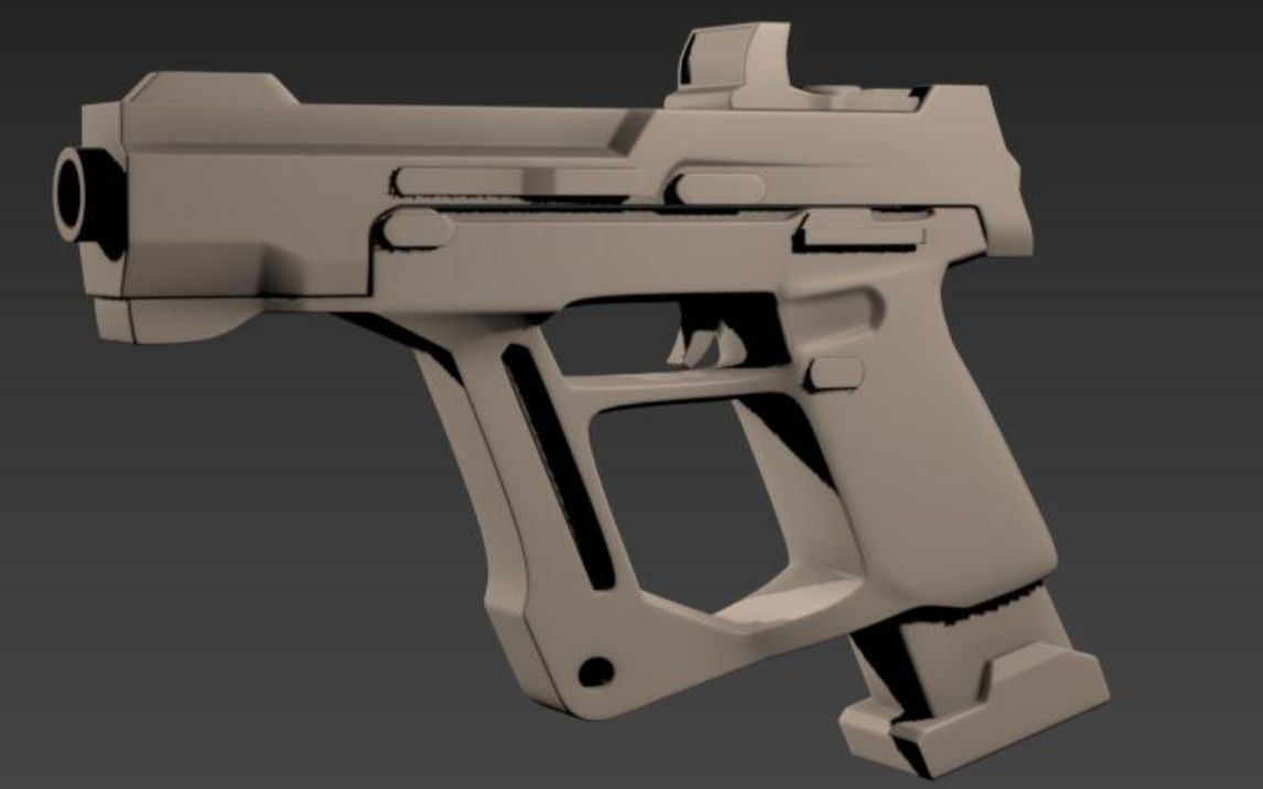 活动作品3dmax高模手枪建模零基础入门教程