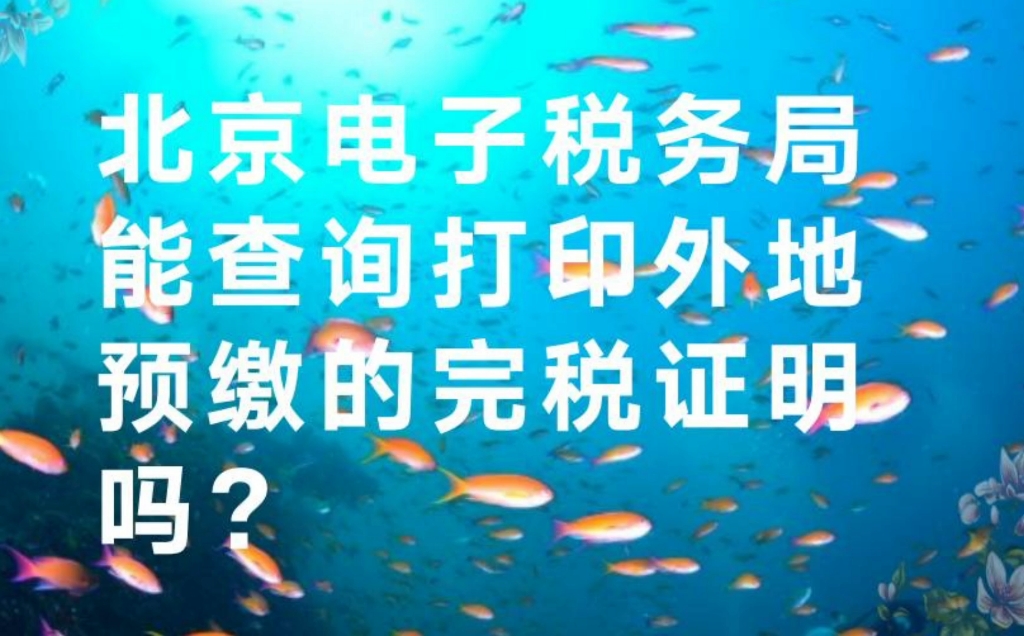 北京电子税务局能查询打印外地预缴的完税证明吗?哔哩哔哩bilibili