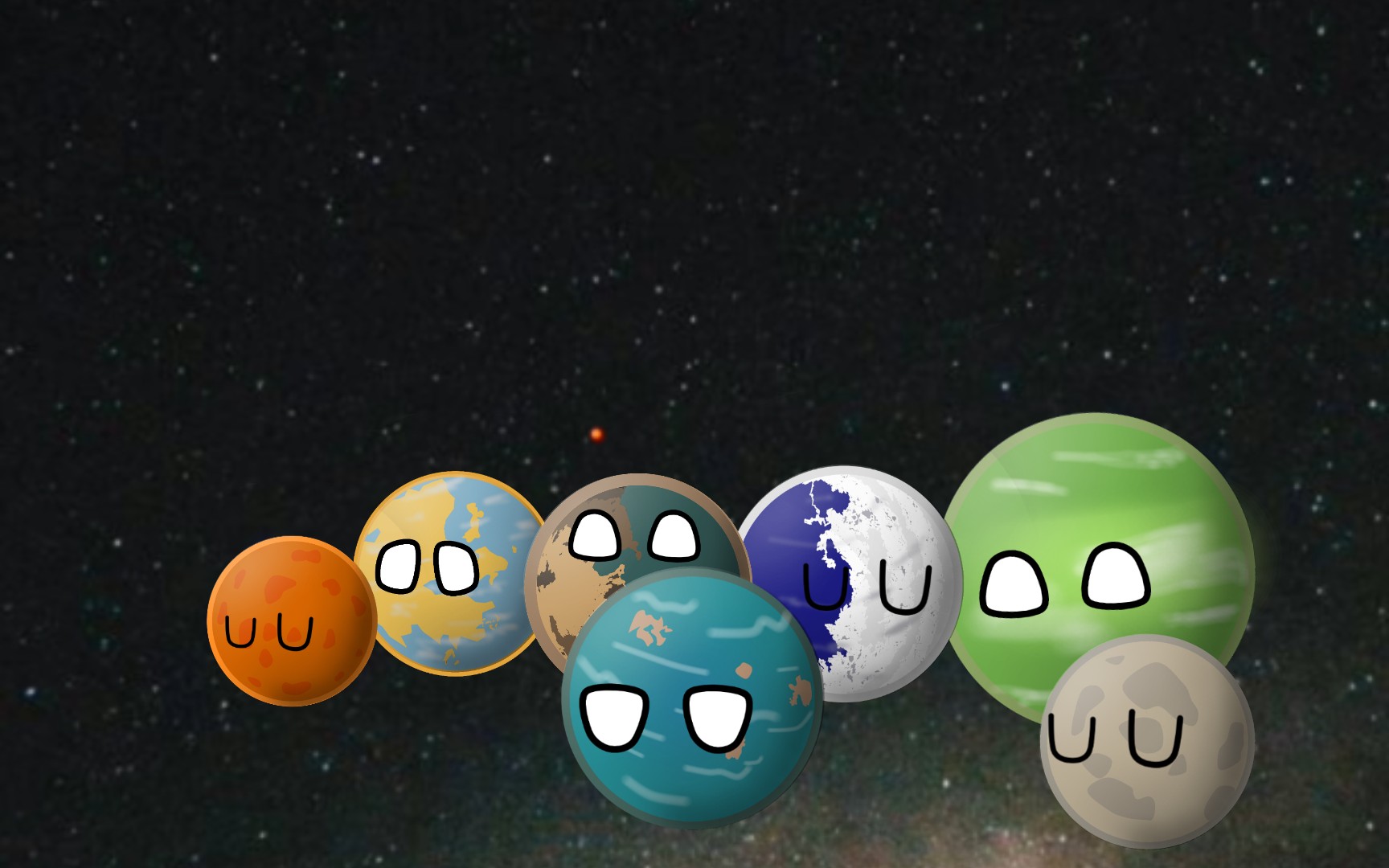 (行星球)trappist-1星系全家福