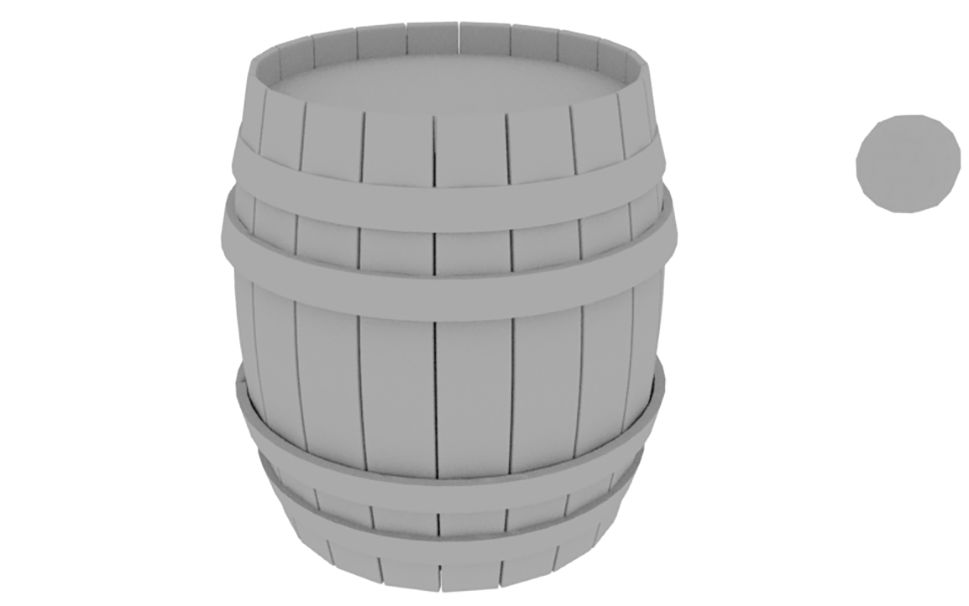maya建模酒桶木桶