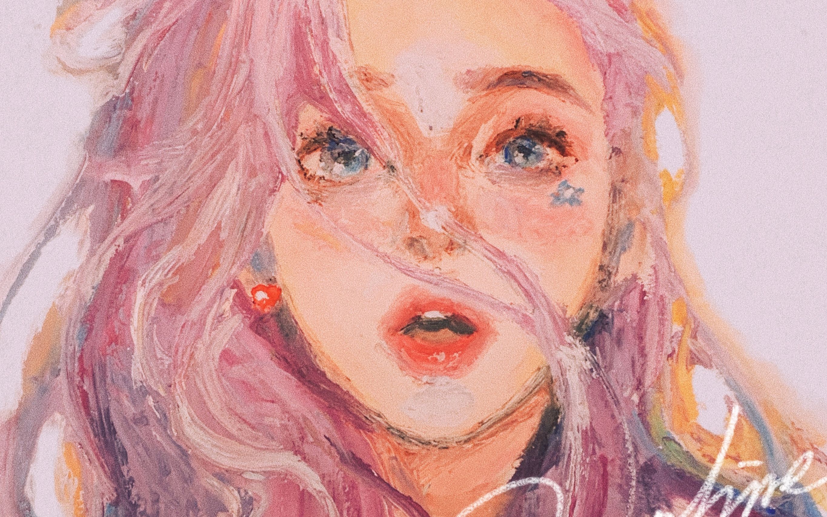 阿莘妹想到吧这次我用油画棒画了个妞嘿嘿