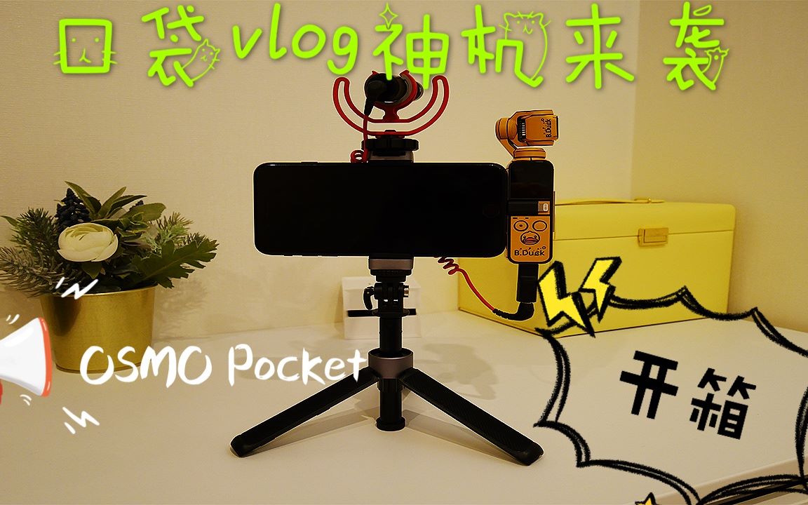 【大疆Osmo Pocket开箱及使用说明】大疆口袋云台相机的配套产品|罗德Rode麦克风哔哩哔哩bilibili