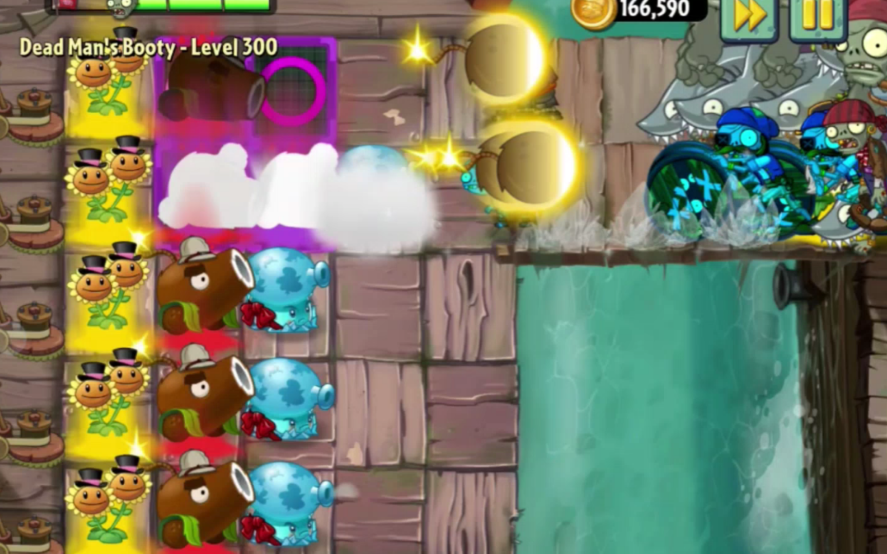 椰子加农炮上限最高的打法 渡劫pvz2 original版海盗无尽300 level