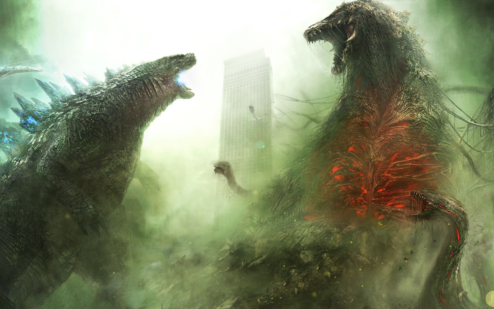 17只上古神兽重现地球哥斯拉进化红莲形态大战三头王者基多拉哥斯拉2