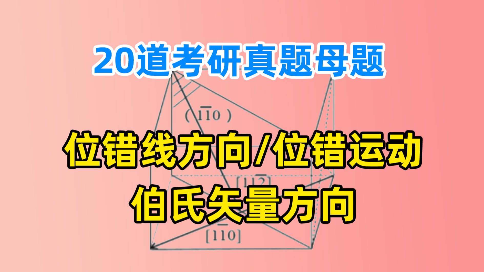 真题母题11:位错线方向/伯氏矢量方向/位错运动 【2016年哈尔滨工业大学分析题】材料科学基础考研哔哩哔哩bilibili