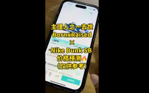 Download Video: Born x Raised Nike Dunk SB 二级市场预测