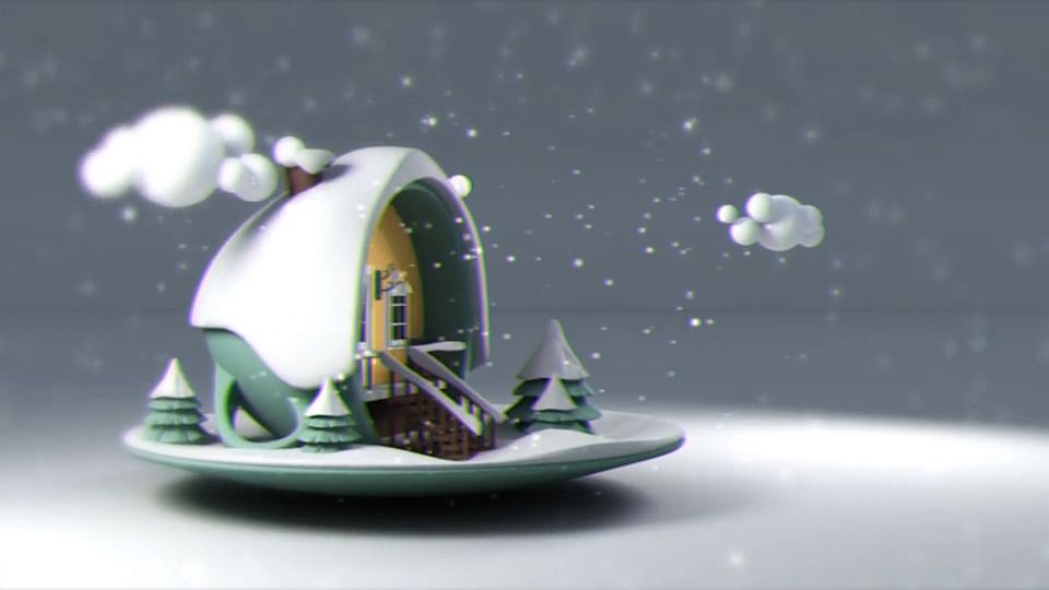 ae模板|冬季雪场景动态动画标志logo演绎广告片头