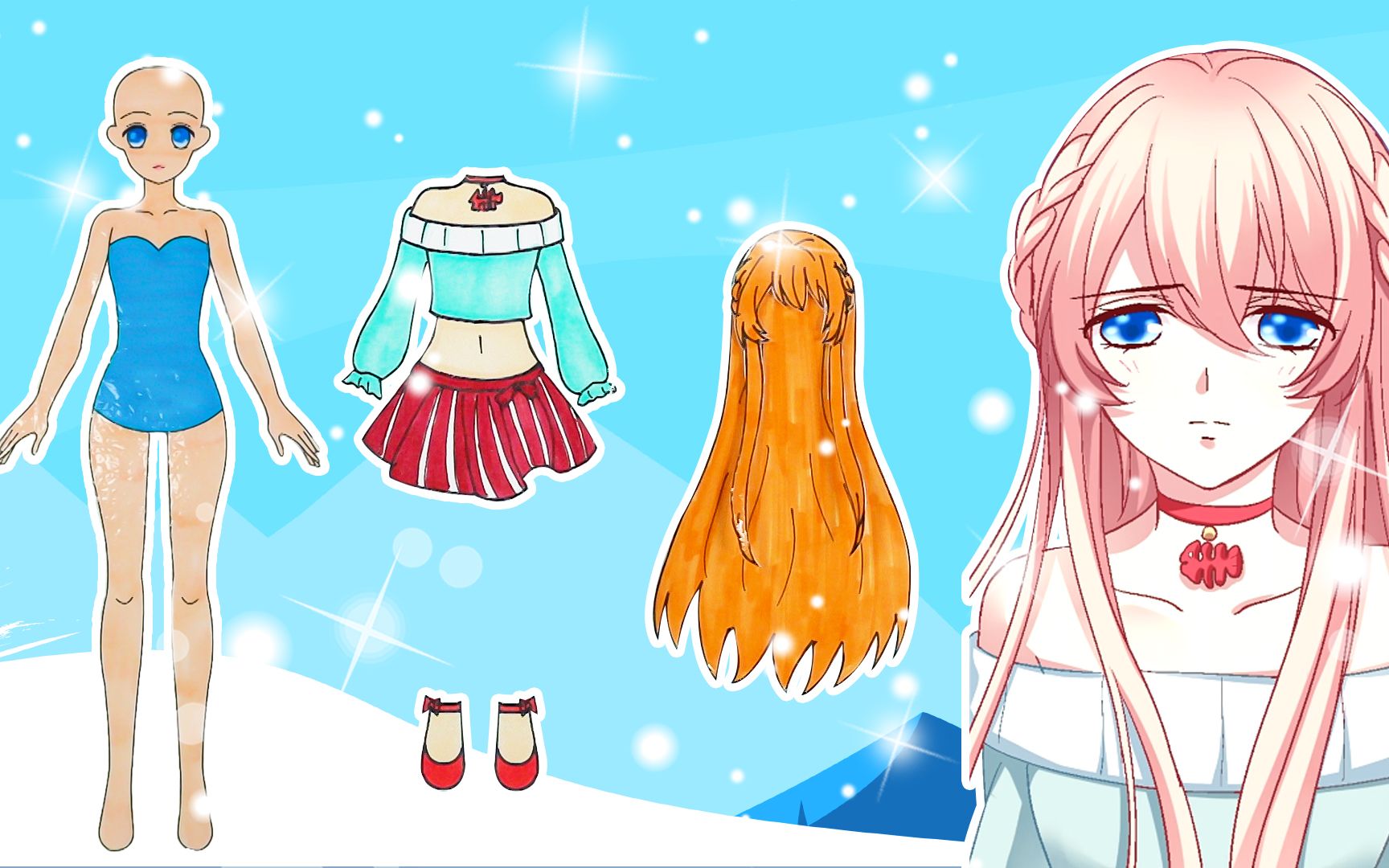 手工纸娃娃玩具:纸娃娃装扮,《猫妖的诱惑》苏冉冉现代装_哔哩哔哩