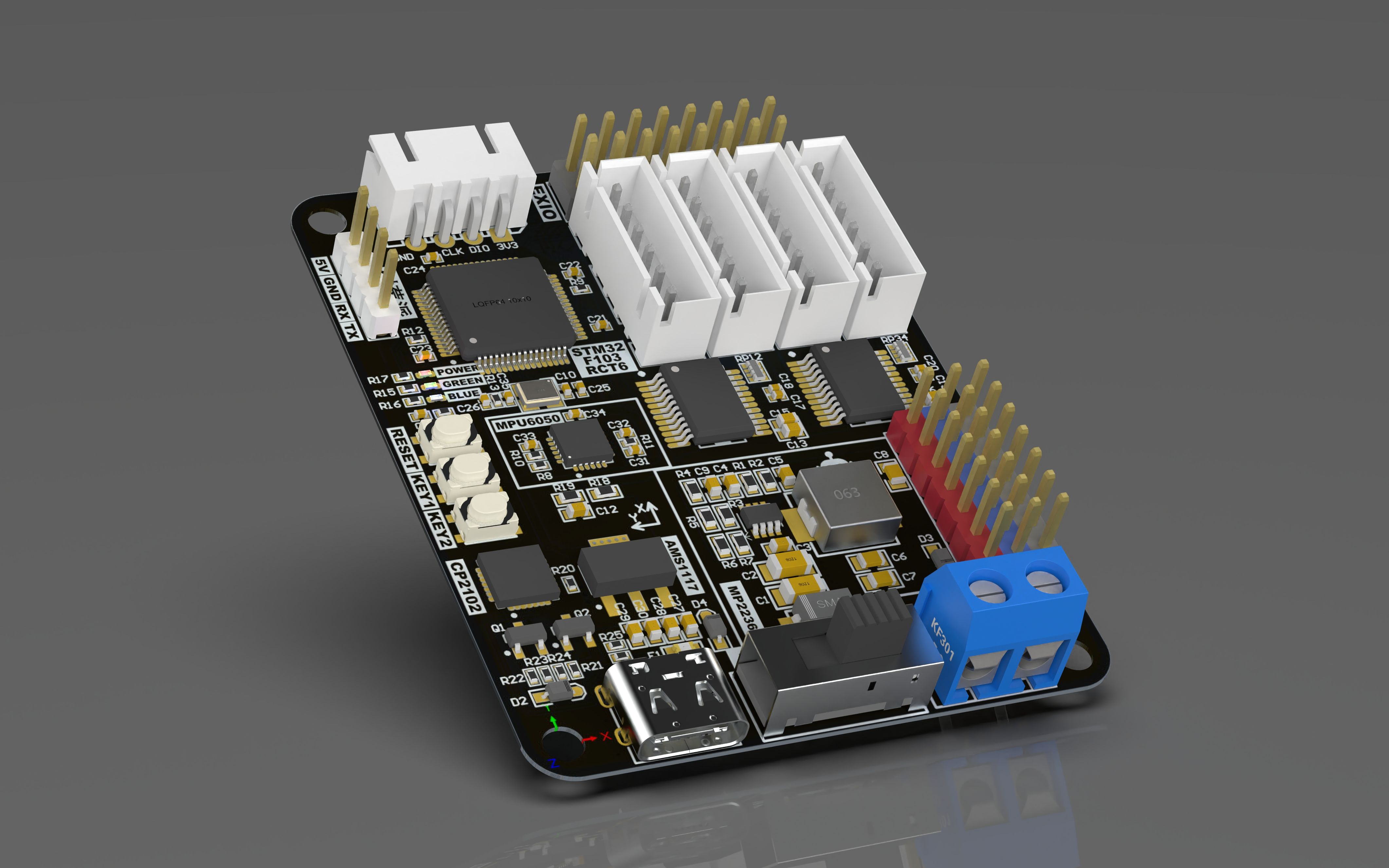 【自制】ros机器人四电机驱动控制板