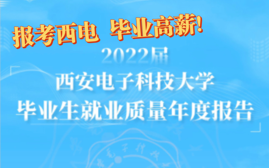 西安电子科技大学2022毕业生就业质量年度报告!考研报西电,毕业拿高薪!哔哩哔哩bilibili