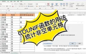 Descargar video: EXCEL中的COUNTIF函数用法（二）统计非空白单元格