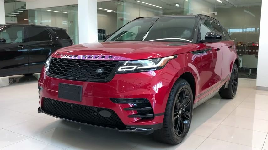 【新车展示】实拍2020路虎velar r-dynamic p300 s红色-外观内饰_哔哩
