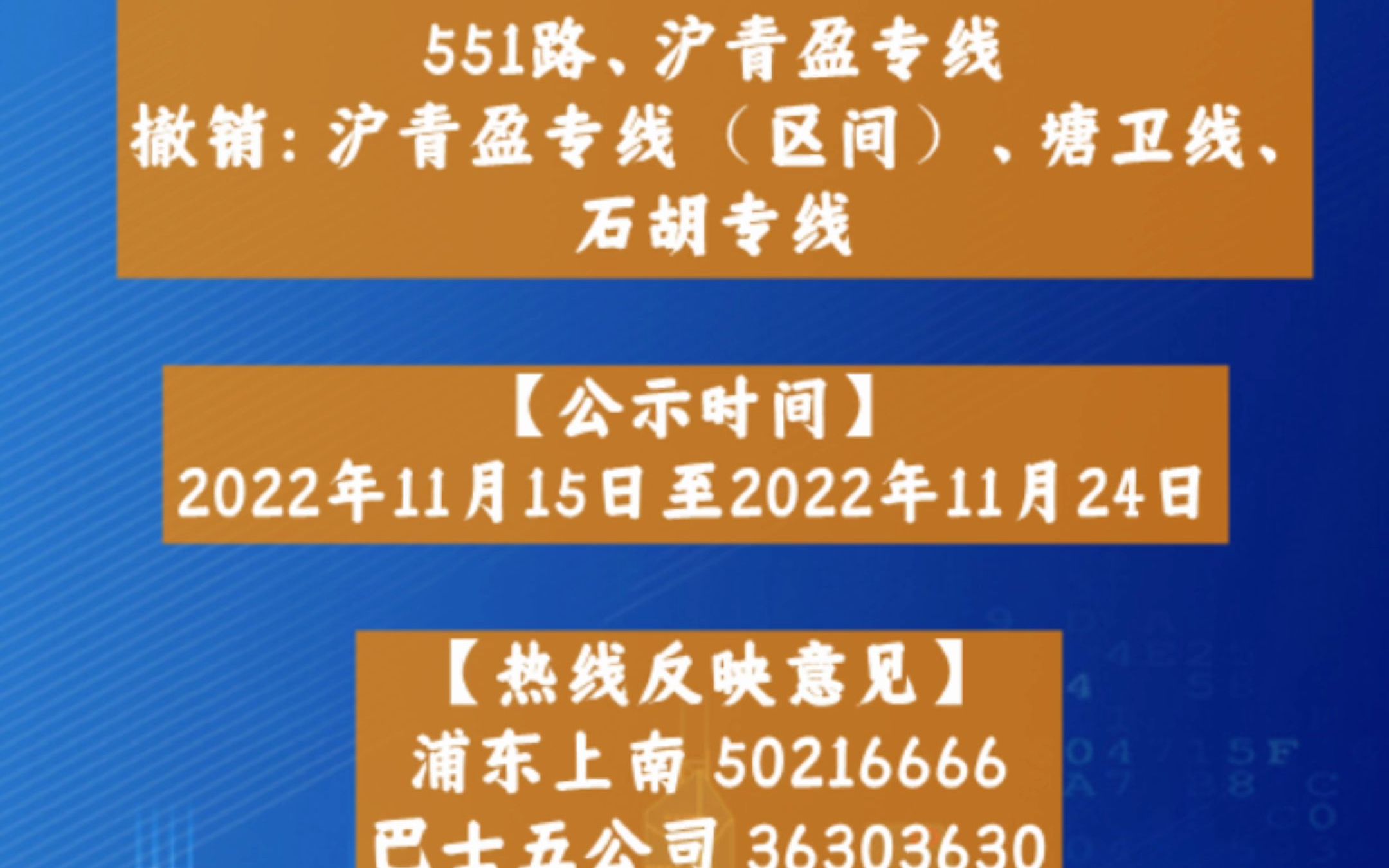 986、978、163路等公交线路拟调整,如有意见和建议,可通过上海市市民服务热线12345及其他公示途径反馈.哔哩哔哩bilibili