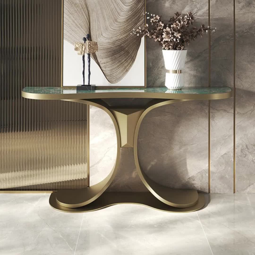 轻奢岩板玄关桌超窄入户正客厅简约现代欧式奢石玄关台意式极简桌4409