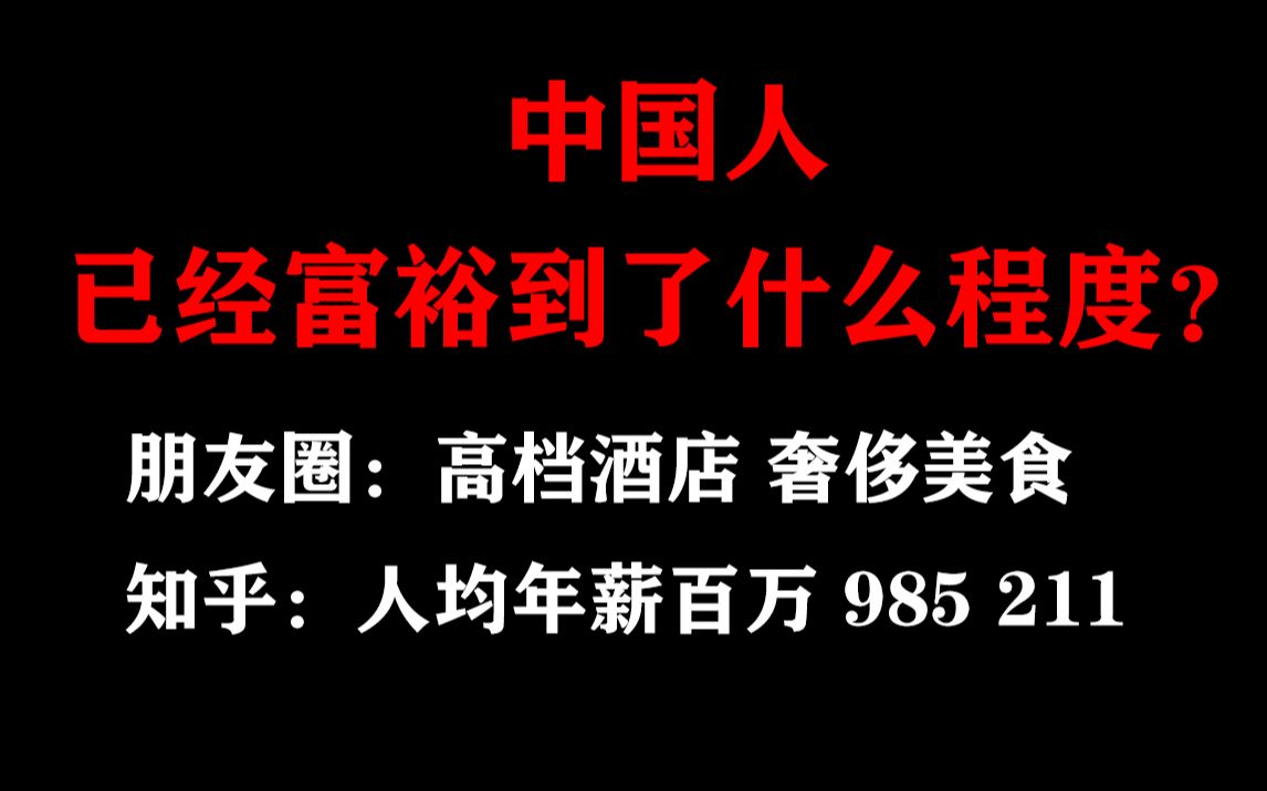 中国人已经富裕到了什么程度?你的生活真的很糟吗?哔哩哔哩bilibili