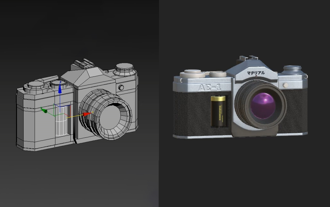 【3dmax道具建模】从搭建基本体开始制作道具模型建模教程——相机