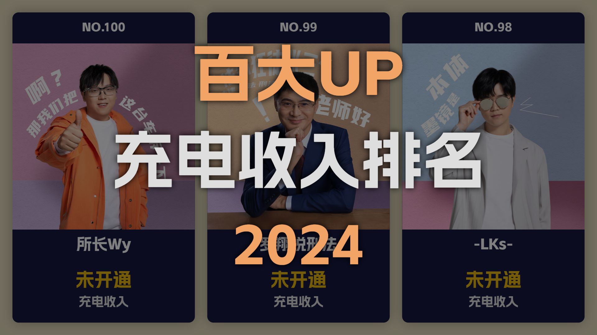 谁的充电收入最多?B站百大UP充电收入排名!2024哔哩哔哩bilibili