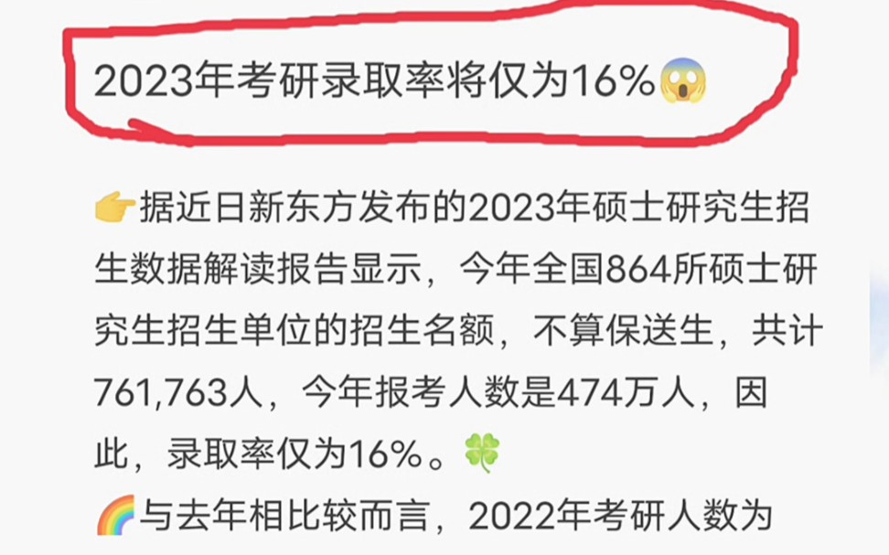 [图]23年考研录取率将仅为16％❗️❗️