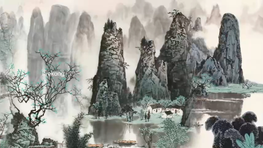 [图]中国风水墨山水国画LED大屏视频背景