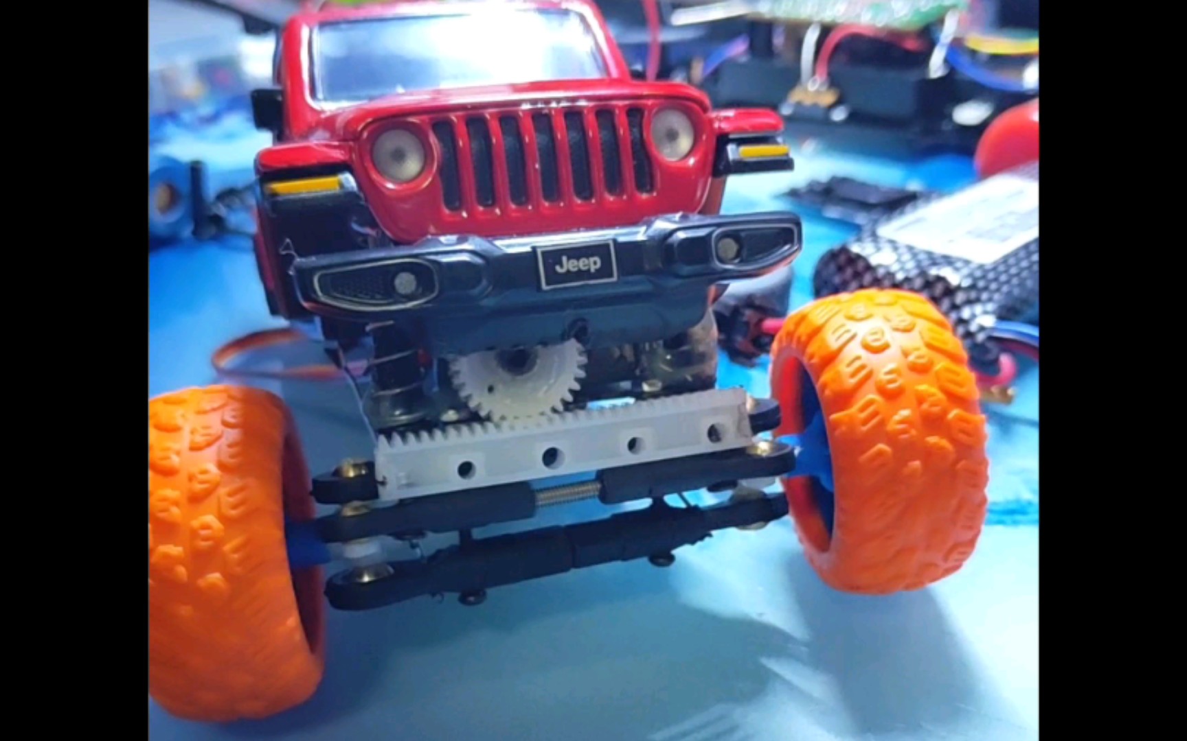 吉普车模改遥控车,前转向部分