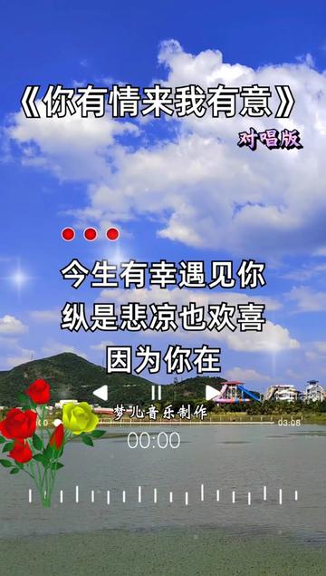 你有情来我有意,今生有幸遇见你,你在我的心里没人可以代替
