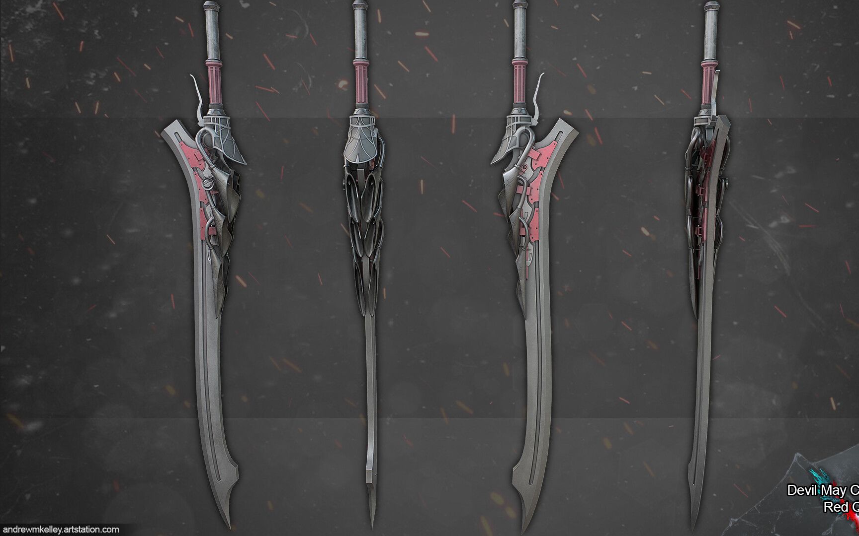 鬼泣:3dmax零基础武器建模-冷兵器绯红女皇_哔哩哔哩_bilibili