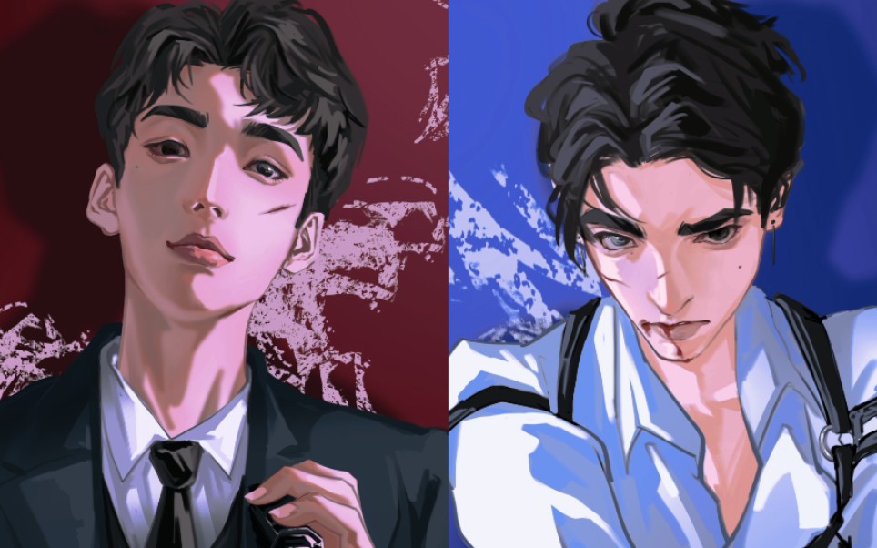 【procreate】俊哲rps|浪浪钉|情头绘制-朝这开枪(微战损)