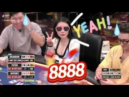 Télécharger la video: 【必看德州扑克】小甜甜Britney炸弹8888到手，炸死两个老板！超高额德州现金桌，20季77