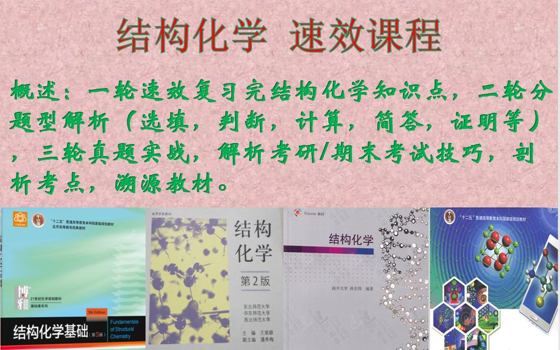 结构化学速效课程(救命强化训练系列)介绍哔哩哔哩bilibili