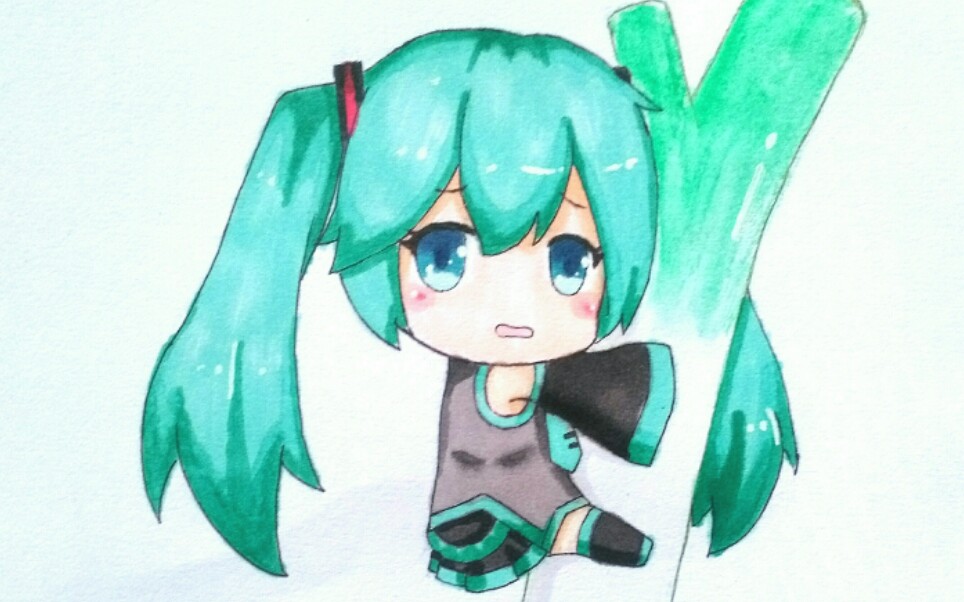 (手绘临摹)画一只Q版初音未来哔哩哔哩bilibili