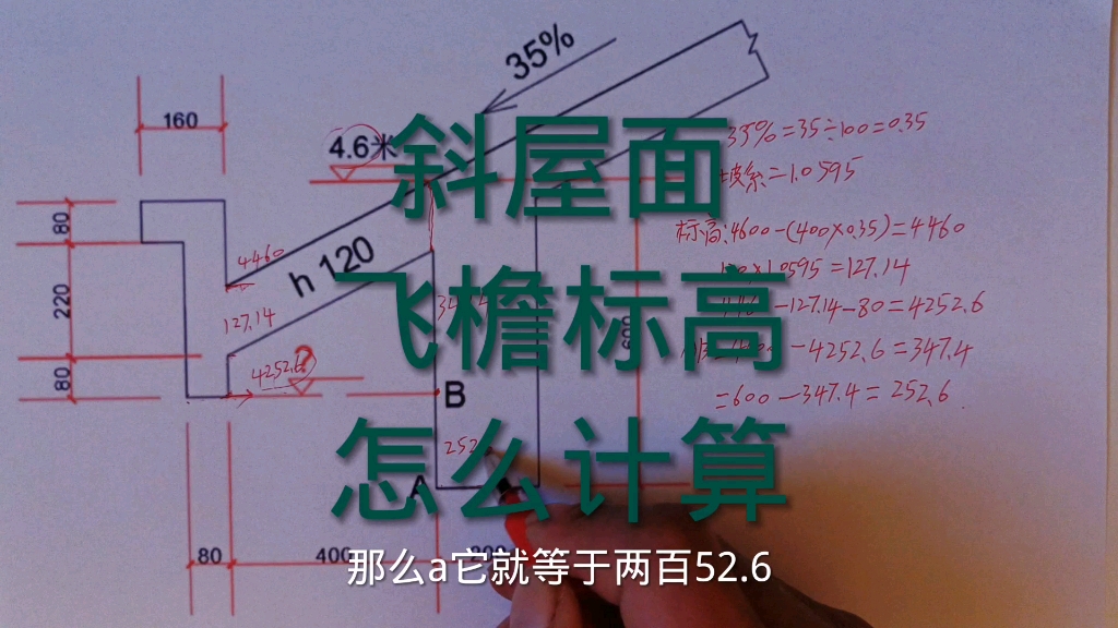 斜屋面飞檐,标高怎么计算?哔哩哔哩bilibili