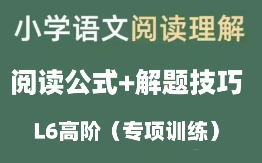 全66集【小学语文阅读理解】L6六年级 阅读公式+解题技巧 (配套讲义习题PDF)哔哩哔哩bilibili