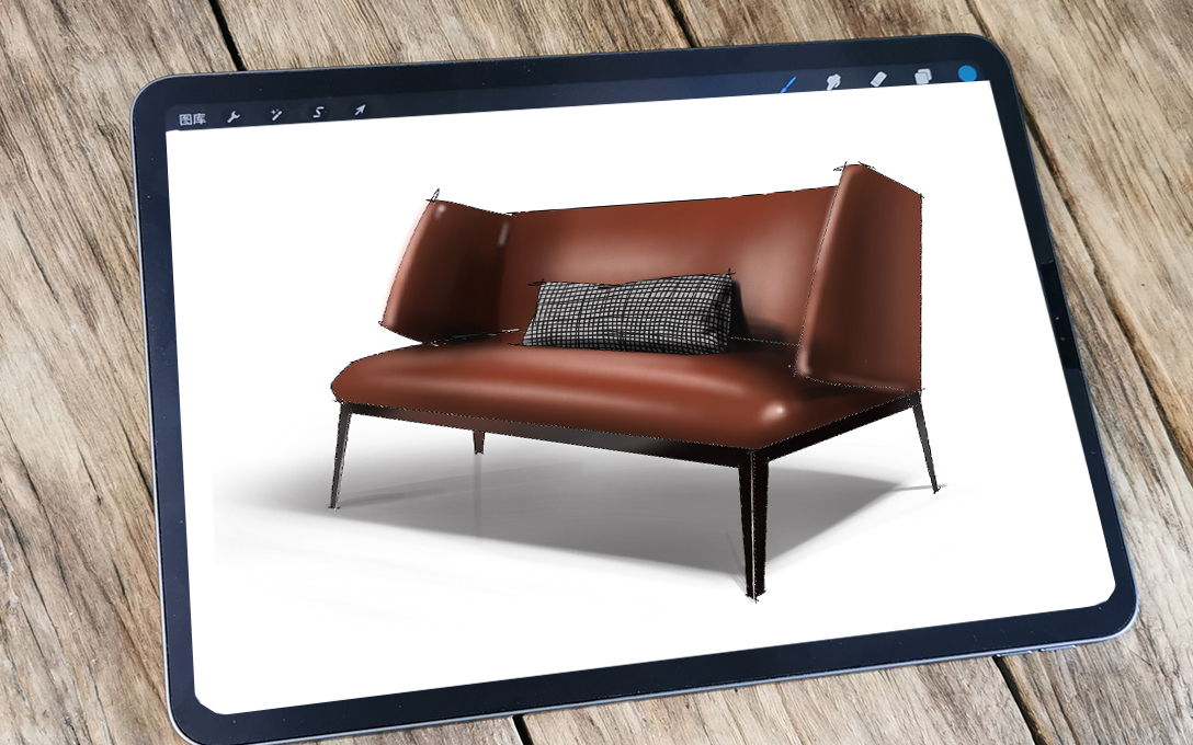 皮革沙发手绘教程【iPad procreate】教程哔哩哔哩bilibili