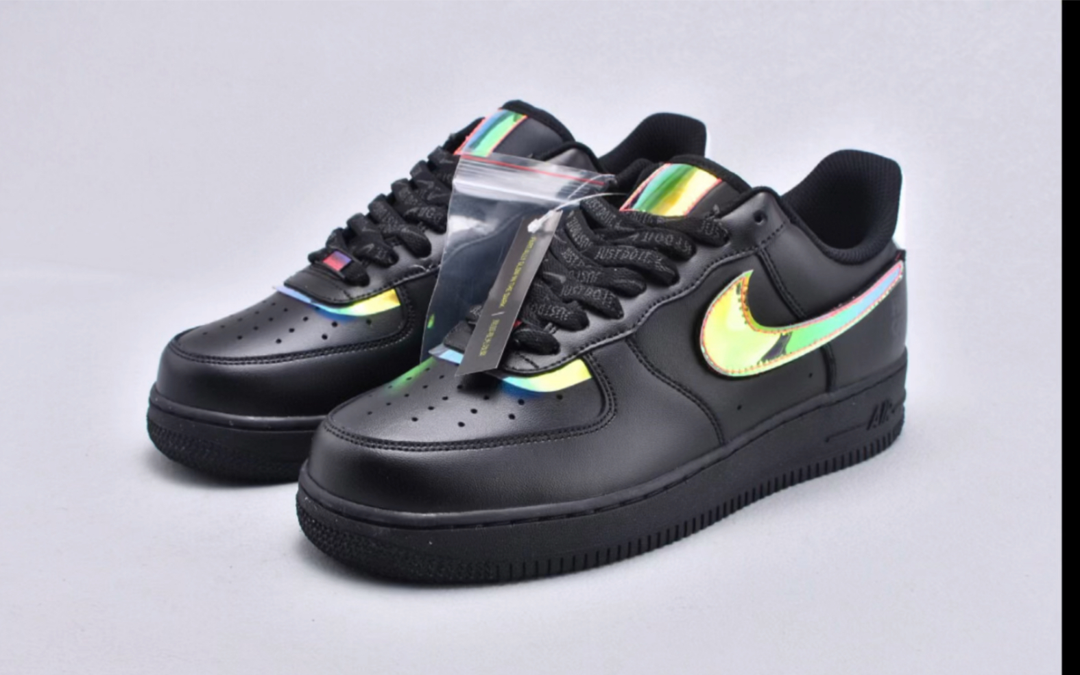 耐克空军一号nikeairforce1goodgame电玩限定黑炫彩镭射低帮运动鞋