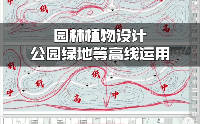 园林植物设计【108-05节】公园绿地等高线运用