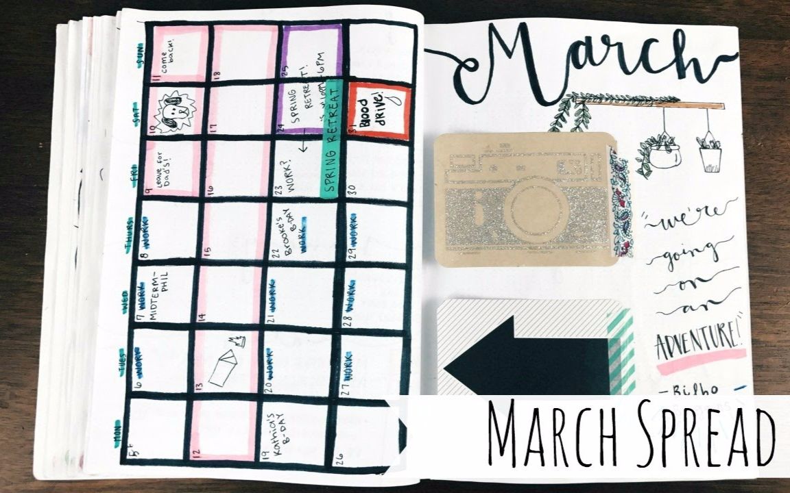 snazzyavery | 三月一起做手帐 Plan With Me in my Bullet Journal  March 2017哔哩哔哩bilibili